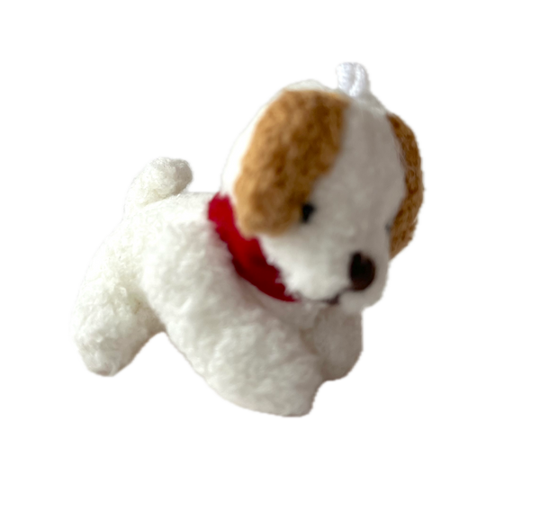 Mini Stuffed Puppy Dog Bag Charm (brown ears)