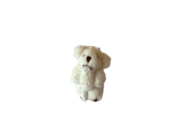 Very Tiny Soft Fuzzy Stuffed Teddy Bear (Cream)