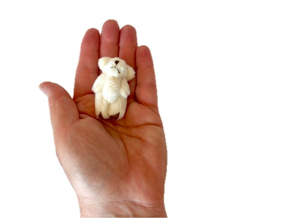 Very Tiny Soft Fuzzy Stuffed Teddy Bear (Cream)