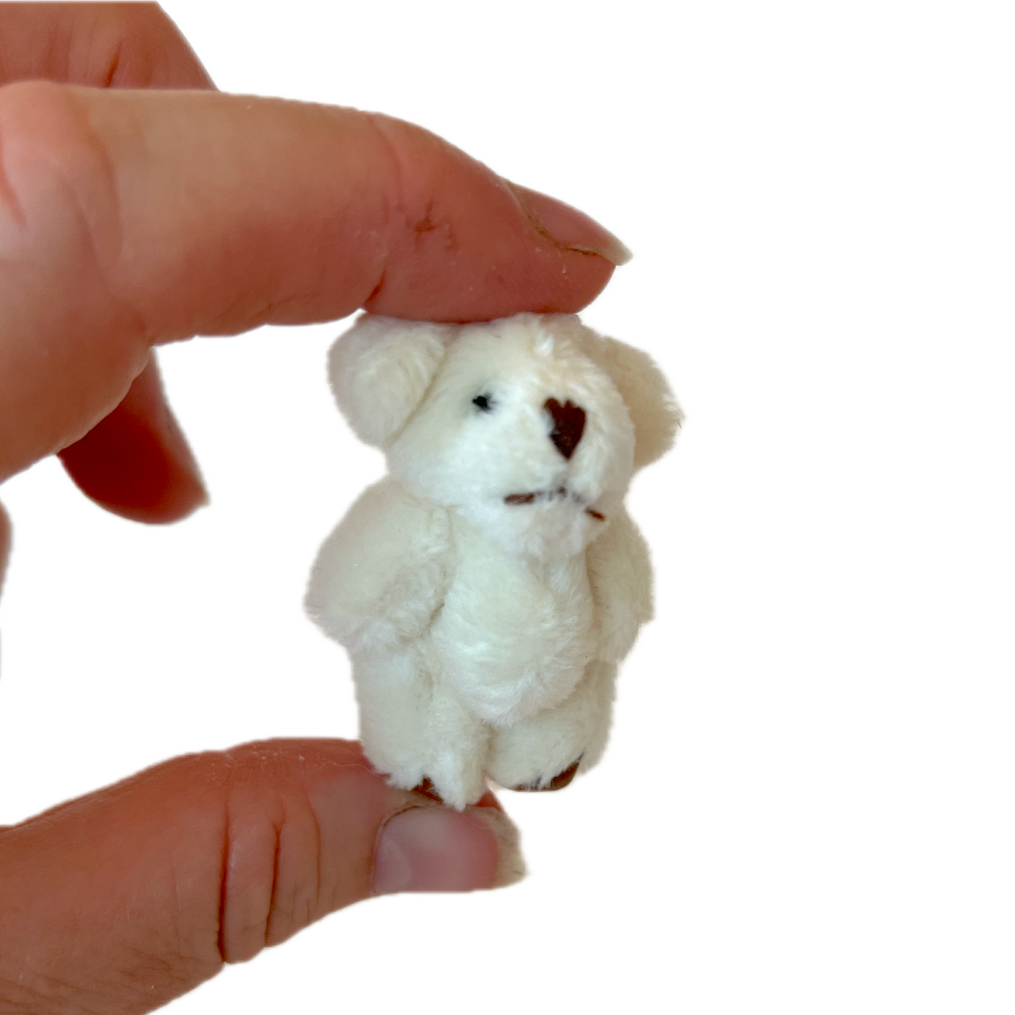 Very Tiny Soft Fuzzy Stuffed Teddy Bear (Cream)