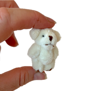 Very Tiny Soft Fuzzy Stuffed Teddy Bear (Cream)