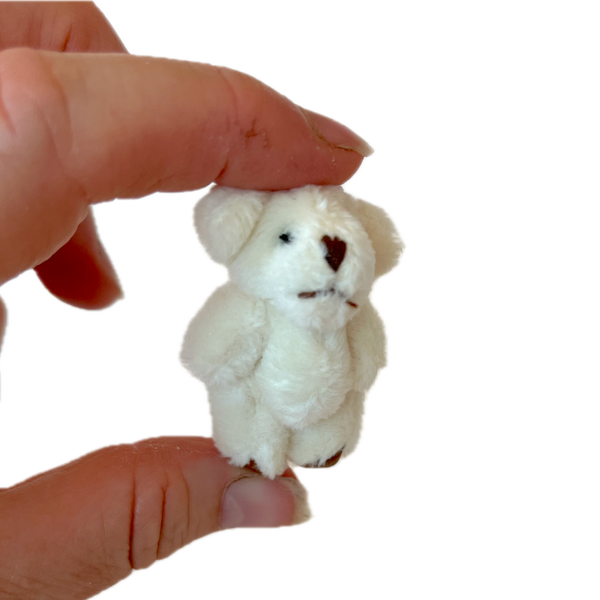 Very Tiny Soft Fuzzy Stuffed Teddy Bear (Cream)