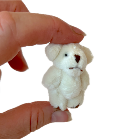 Very Tiny Soft Fuzzy Stuffed Teddy Bear (Cream)