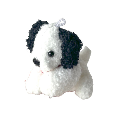 Mini Stuffed Puppy Dog Bag Charm (black ears)