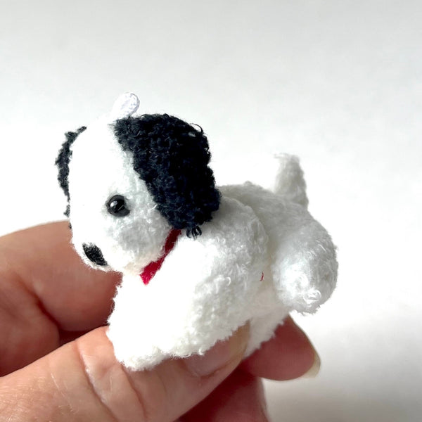 Mini Stuffed Puppy Dog Bag Charm (black ears)