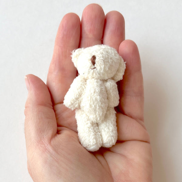 Small Cream Stuffed Teddy Bear Pocket Pal Keychain Backpack Zipper (Copy)