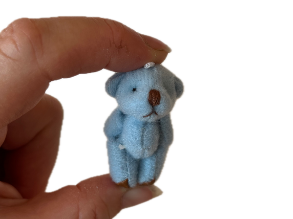 Very Tiny Stuffed Teddy Bear (Blue)