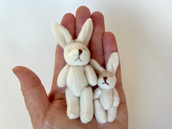 Small Stuffed Animal Plush Bunny Rabbit Craft Supply Dollhouse Toy Party Favor Easter Basket Stuffer (6yrs or older)