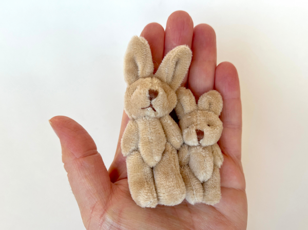 Small Stuffed Animal Plush Bunny Rabbit Craft Supply Dollhouse Toy Party Favor Easter Basket Stuffer (6yrs or older)