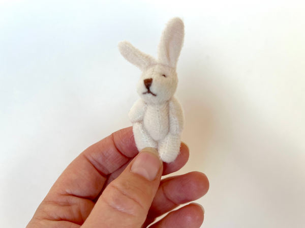 Small Stuffed Animal Plush Bunny Rabbit Craft Supply Dollhouse Toy Party Favor Easter Basket Stuffer (6yrs or older)