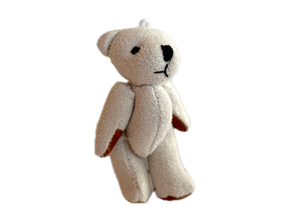 Small Suede Leather Teddy Bear For Doll Craft Ornament Gift Tag (cream)