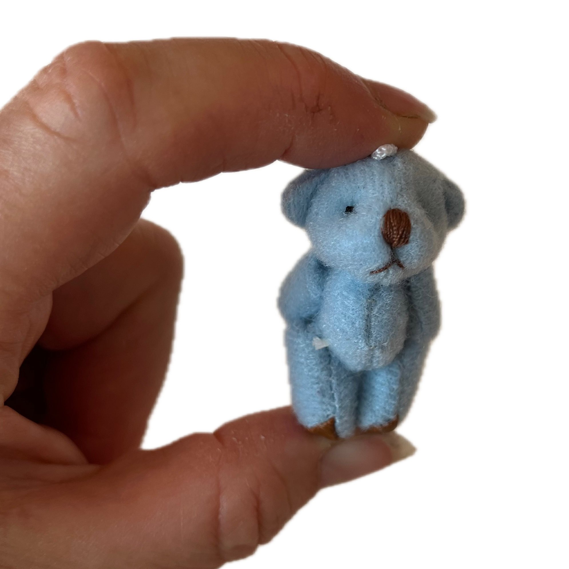 Very Tiny Stuffed Teddy Bear (Blue)