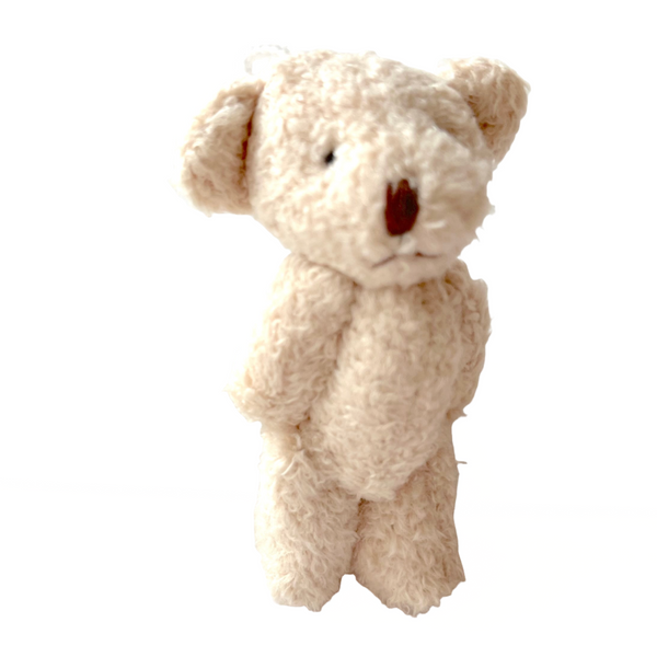 Small Beige Stuffed Teddy Bear Pocket Pal Keychain Backpack Zipper