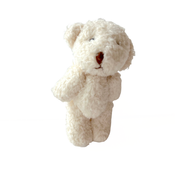 Small Cream Stuffed Teddy Bear Pocket Pal Keychain Backpack Zipper (Copy)