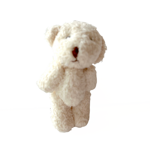 Small Cream Stuffed Teddy Bear Pocket Pal Keychain Backpack Zipper (Copy)