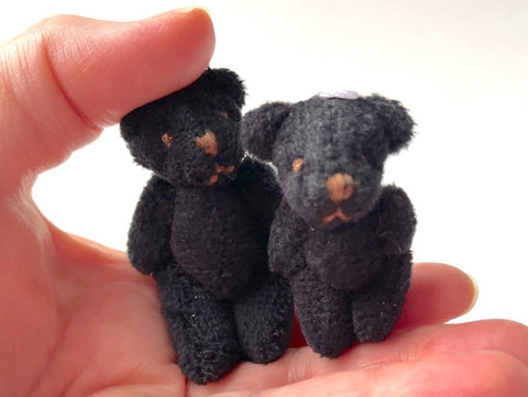 Small Stuffed Mama and Baby Black Bear