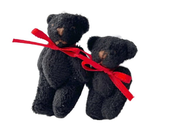 Small Stuffed Mama and Baby Black Bear