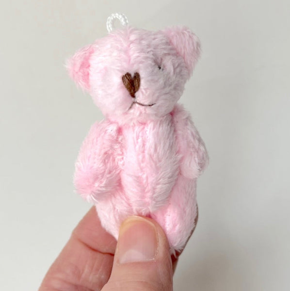 Miniature Stuffed Teddy Bear Pocket Pet (Pink)