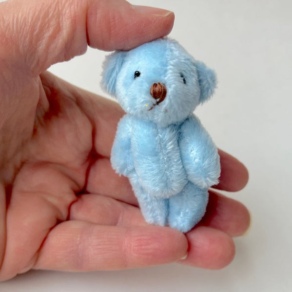 Miniature Stuffed Teddy Bear Pocket Pet (Blue)