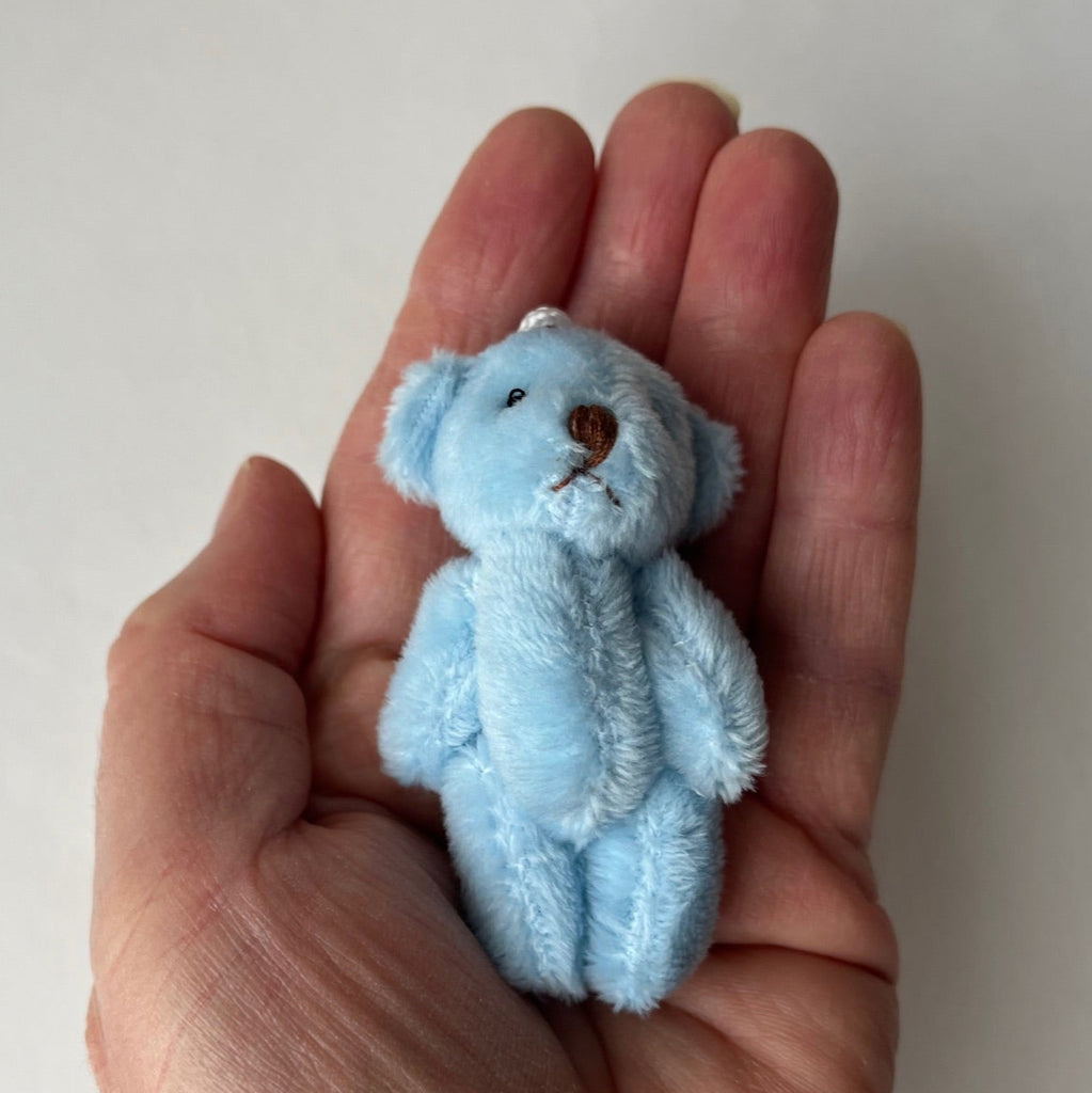 Miniature Stuffed Teddy Bear Pocket Pet (Blue)