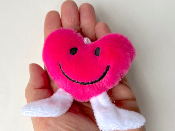 Mini Plush Heart Hug Smiley Face