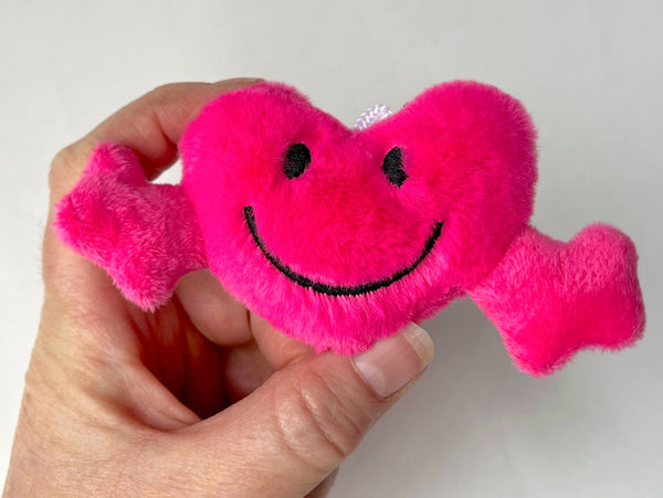 Mini Plush Heart Hug Smiley Face