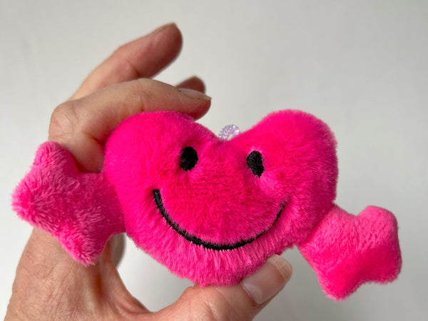 Mini Plush Heart Hug Smiley Face