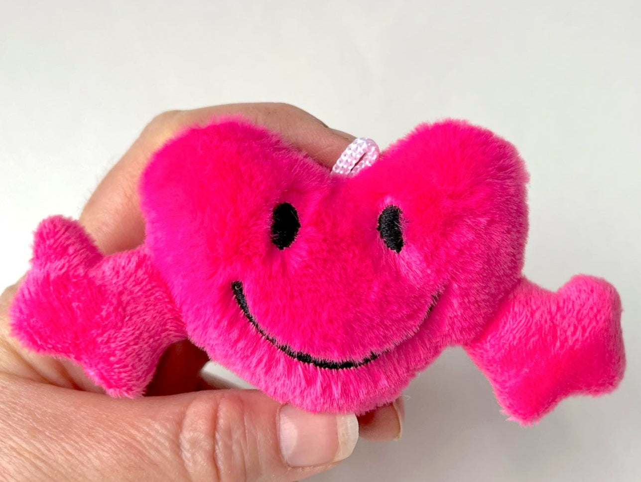 Mini Plush Heart Hug Smiley Face