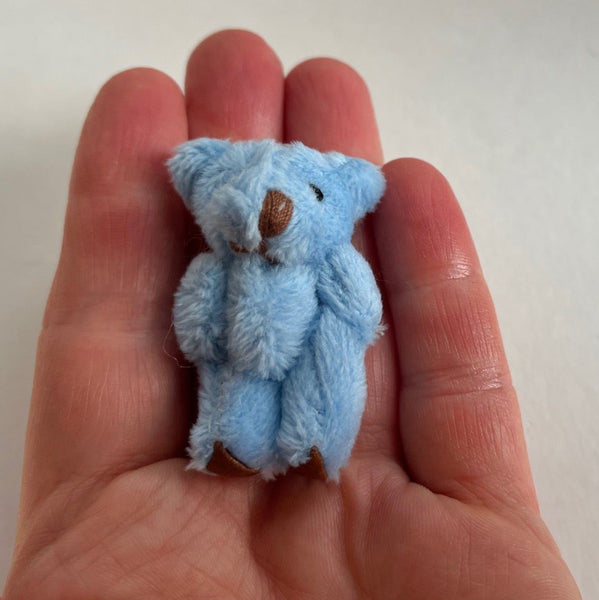 Very Tiny Stuffed Teddy Bear (Blue)