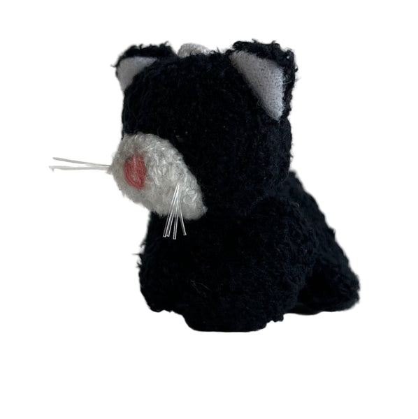 Small Stuffed Kitty Cat (Black White)