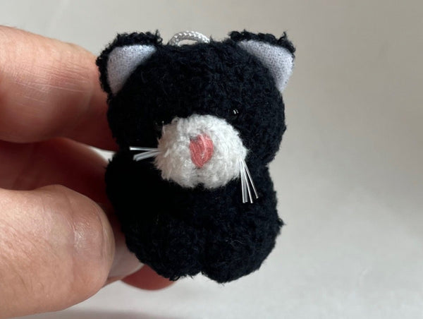 Small Stuffed Kitty Cat (Black White)