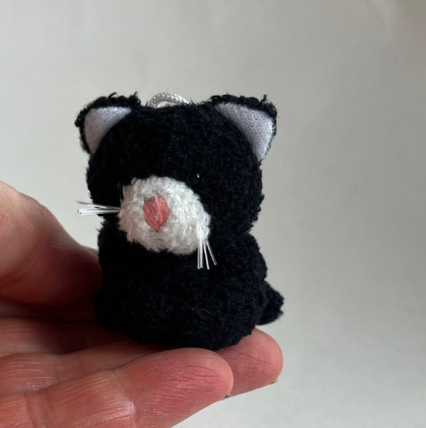 Small Stuffed Kitty Cat (Black White)