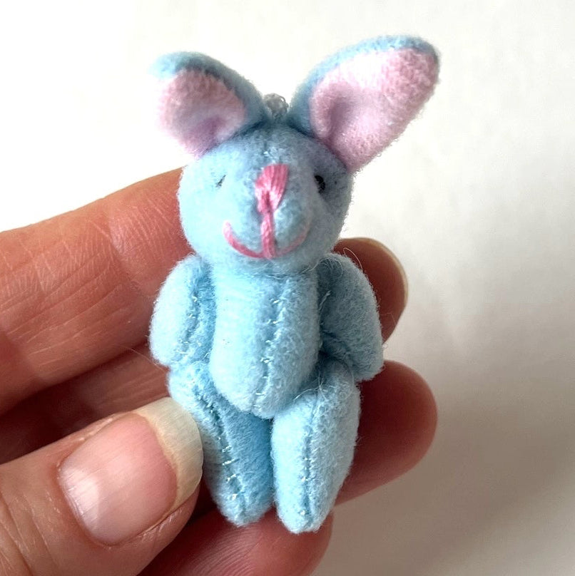 Tiny Stuffed Blue Bunny Rabbit