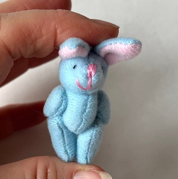 Tiny Stuffed Blue Bunny Rabbit