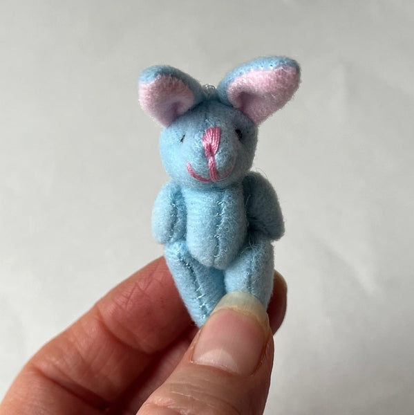Tiny Stuffed Blue Bunny Rabbit