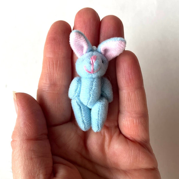 Tiny Stuffed Blue Bunny Rabbit