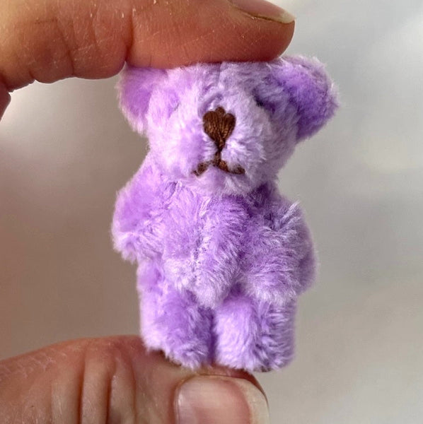 Very Tiny Soft Fuzzy Stuffed Teddy Bear (Lilac)