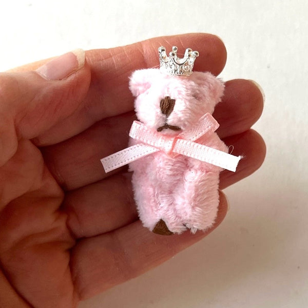Very Tiny Princess Stuffed Teddy Bear (Pink)