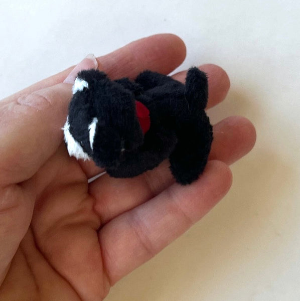 Mini Stuffed Puppy Dog Bag Charm (Black White)