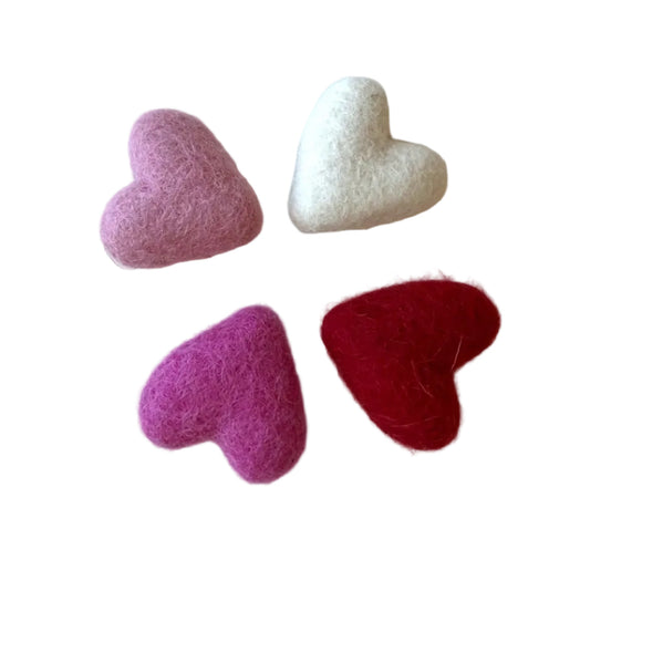 Mini Felt Heart Valentines Decor Pocket Heart (set of 4)
