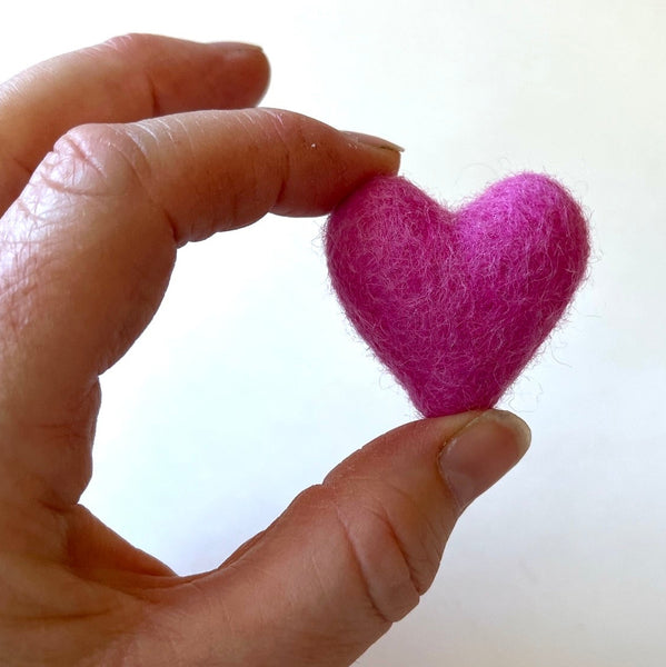 Mini Felt Heart Valentines Decor Pocket Heart (set of 4)