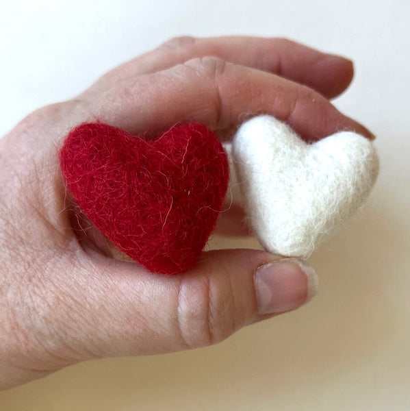 Mini Felt Heart Valentines Decor Pocket Heart (set of 4)