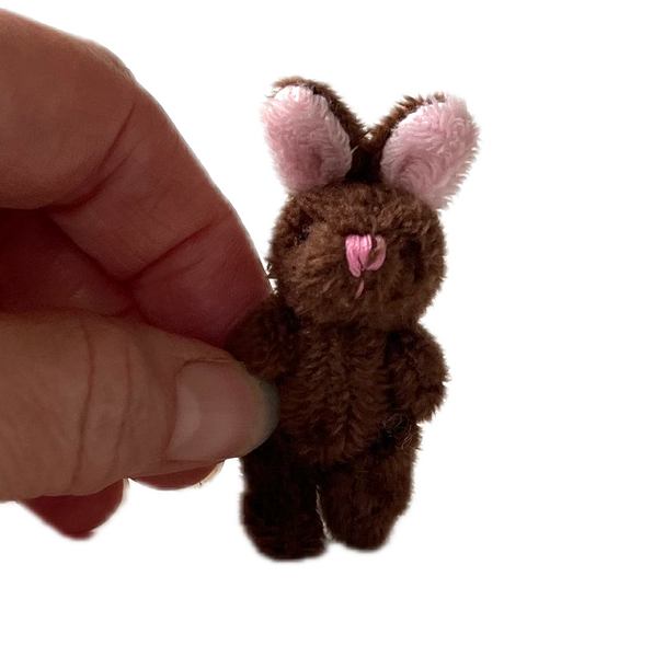 Miniature Plush Brown Bunny Rabbit