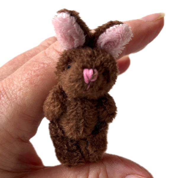 Miniature Plush Brown Bunny Rabbit