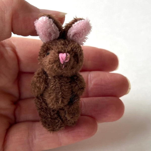 Miniature Plush Brown Bunny Rabbit