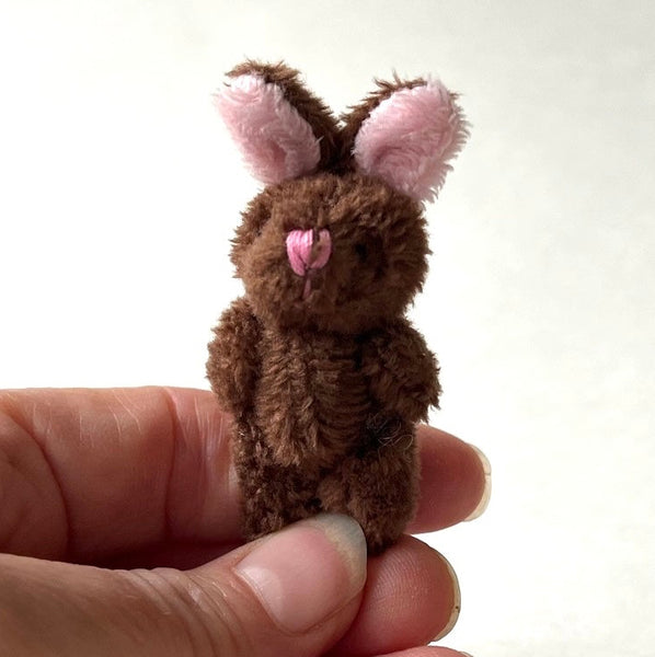 Miniature Plush Brown Bunny Rabbit