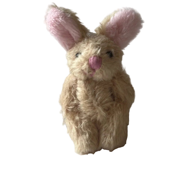 Small Light Brown Plush Bunny Pink Ears