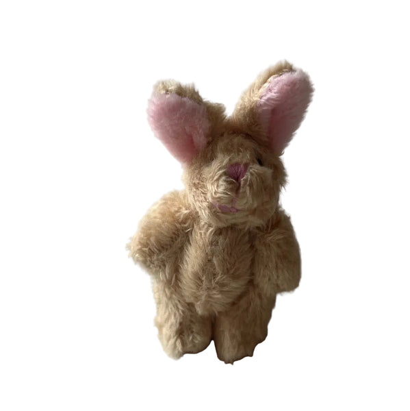 Small Light Brown Plush Bunny Pink Ears
