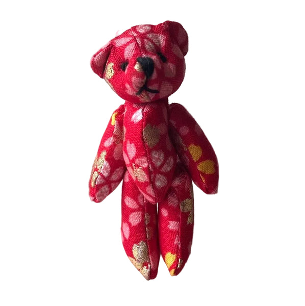 Small Red Stuffed Bear Backpack Charm Dollhouse Decoration Craft Supply