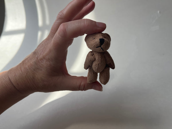 Mini Brown Suede Teddy Bear